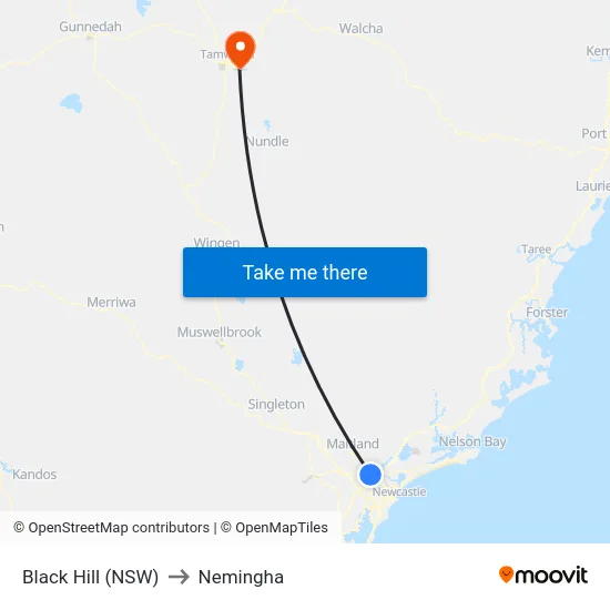 Black Hill (NSW) to Nemingha map