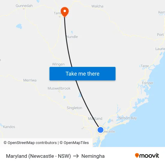Maryland (Newcastle - NSW) to Nemingha map
