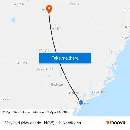Mayfield (Newcastle - NSW) to Nemingha map