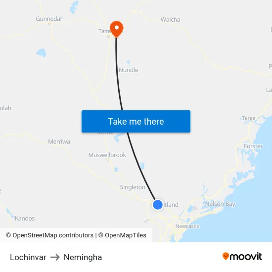 Lochinvar to Nemingha map