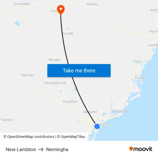 New Lambton to Nemingha map
