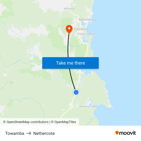 Towamba to Nethercote map