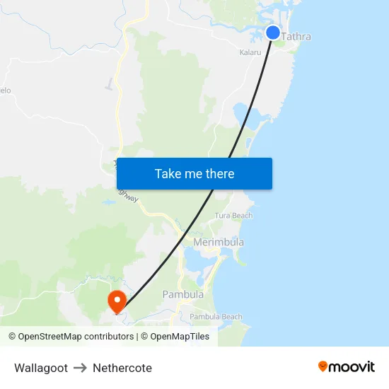 Wallagoot to Nethercote map