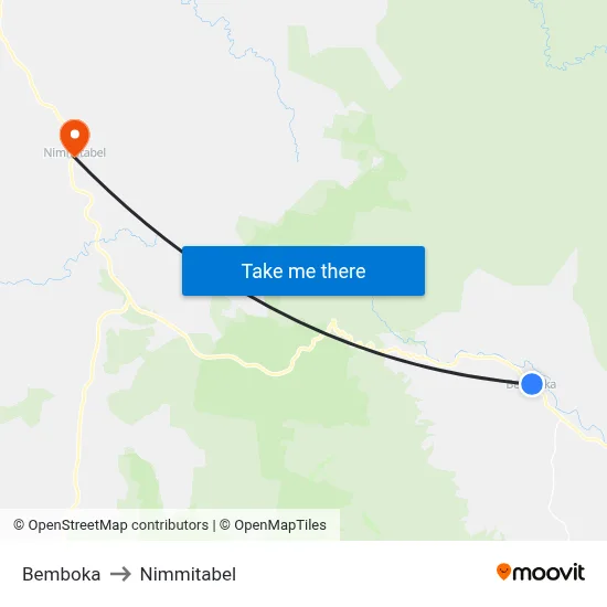 Bemboka to Nimmitabel map