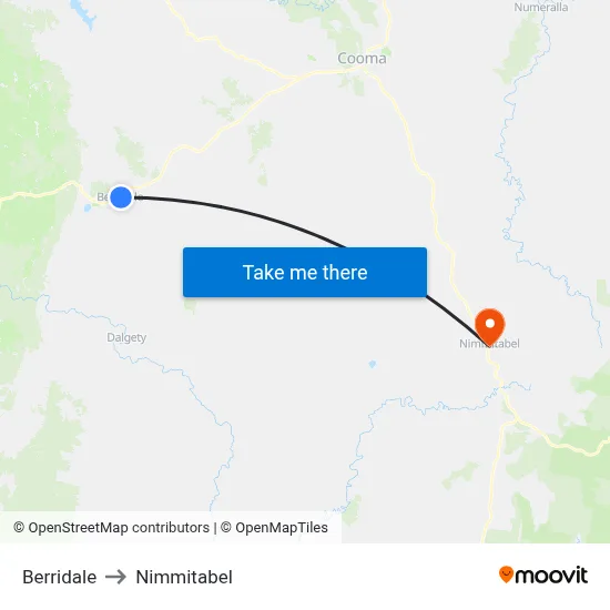 Berridale to Nimmitabel map