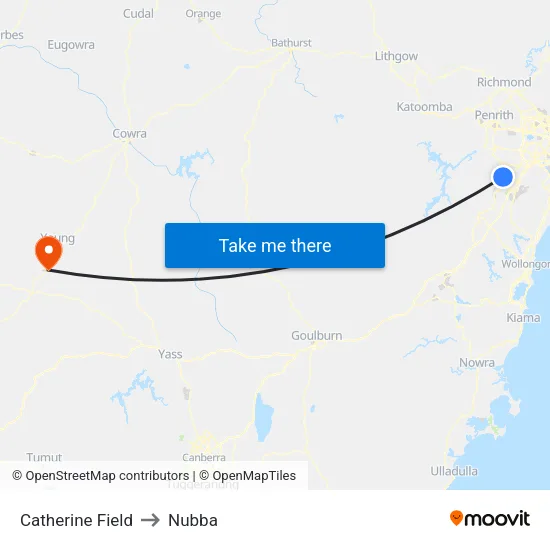 Catherine Field to Nubba map