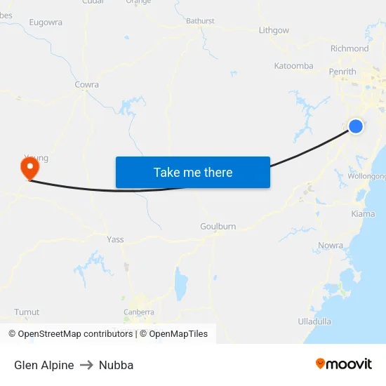Glen Alpine to Nubba map