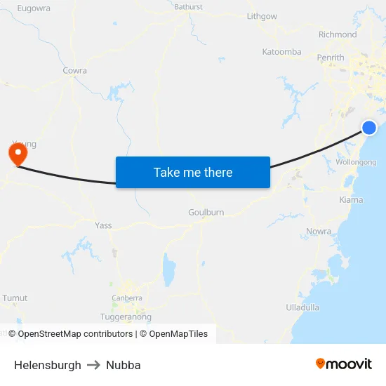 Helensburgh to Nubba map