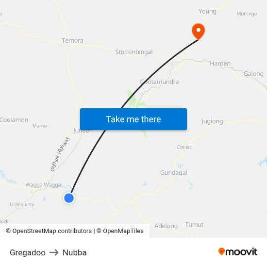 Gregadoo to Nubba map