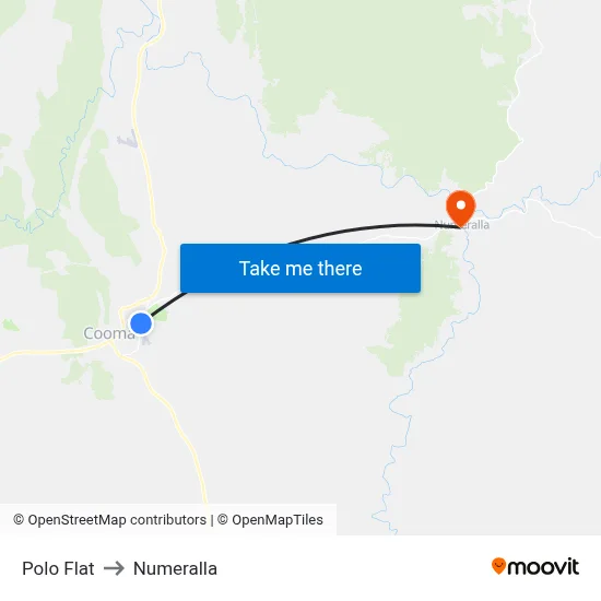 Polo Flat to Numeralla map