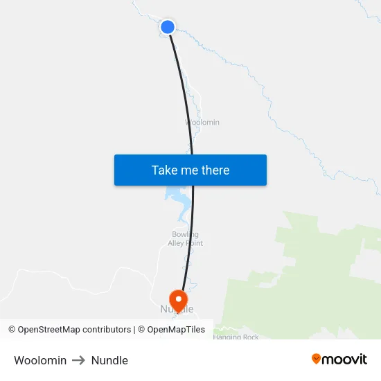 Woolomin to Nundle map