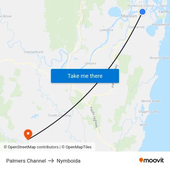 Palmers Channel to Nymboida map