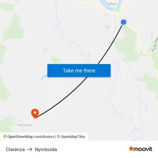 Clarenza to Nymboida map