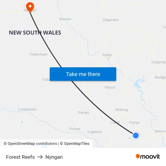 Forest Reefs to Nyngan map