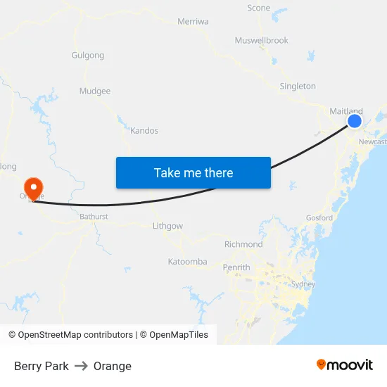 Berry Park to Orange map
