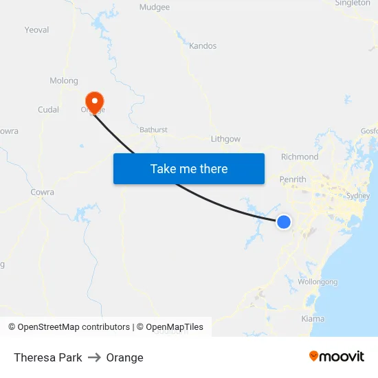 Theresa Park to Orange map
