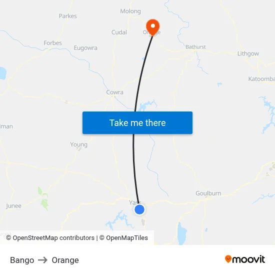 Bango to Orange map