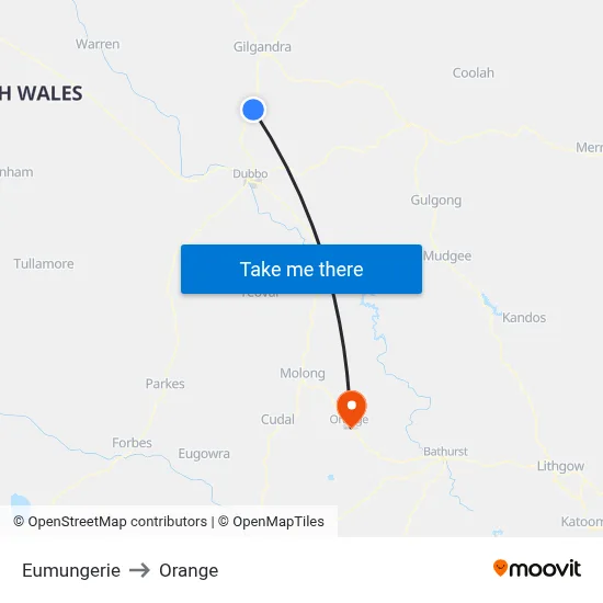 Eumungerie to Orange map
