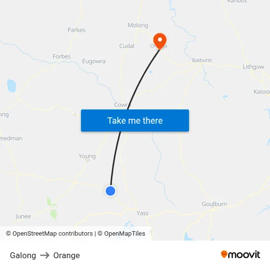 Galong to Orange map