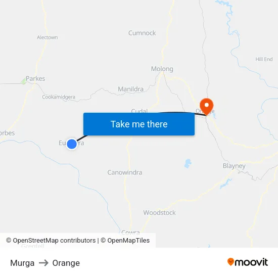 Murga to Orange map