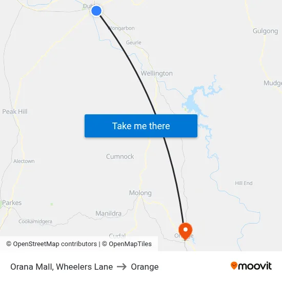 Orana Mall, Wheelers Lane to Orange map