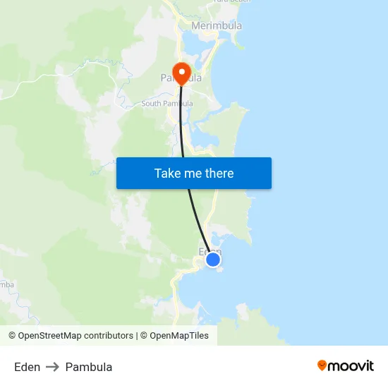 Eden to Pambula map