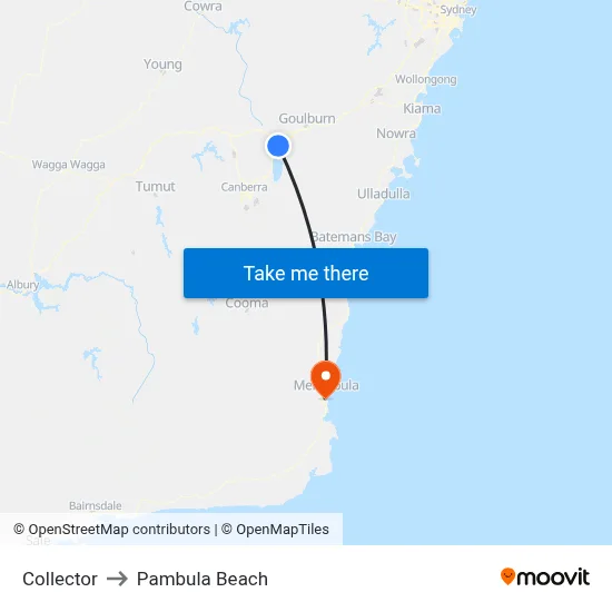 Collector to Pambula Beach map