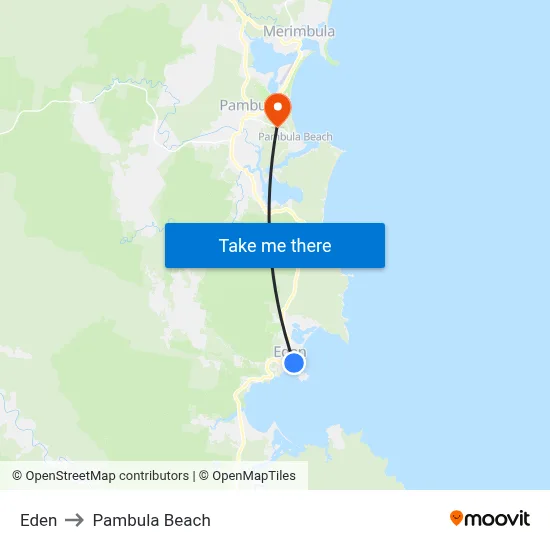 Eden to Pambula Beach map