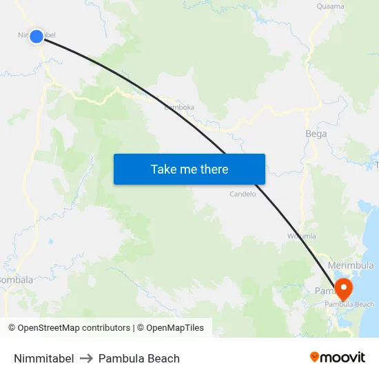 Nimmitabel to Pambula Beach map