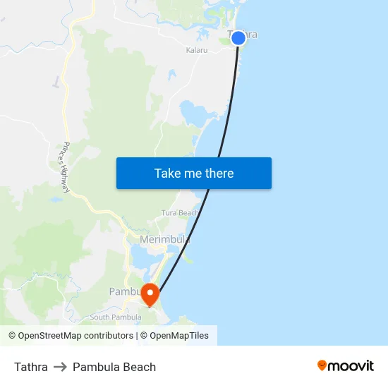 Tathra to Pambula Beach map