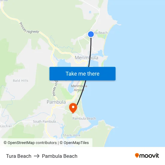 Tura Beach to Pambula Beach map