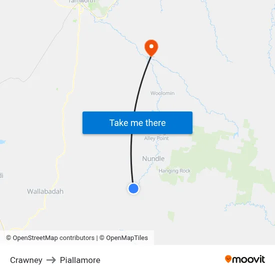 Crawney to Piallamore map