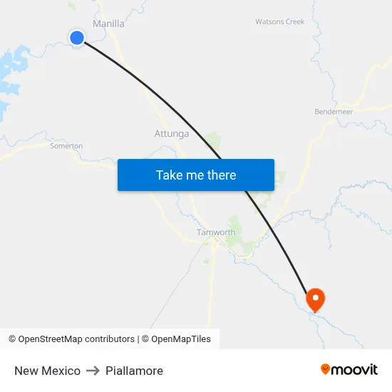 New Mexico to Piallamore map