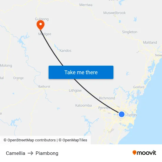 Camellia to Piambong map