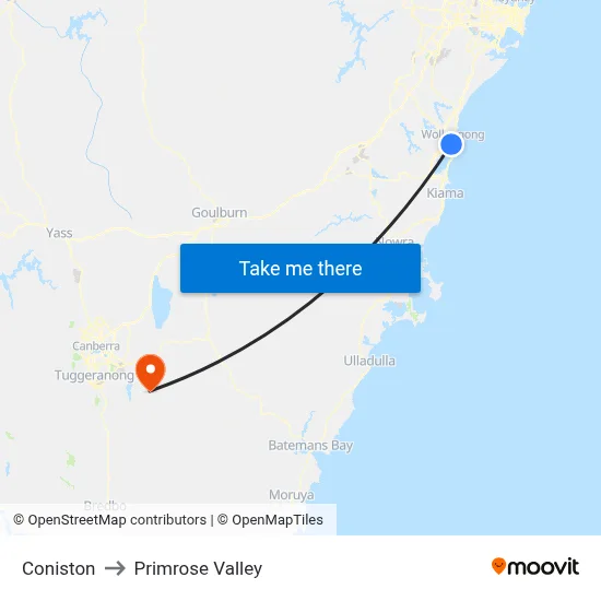 Coniston to Primrose Valley map