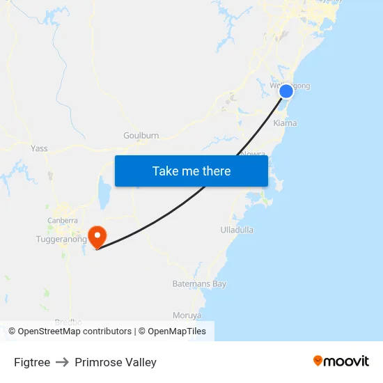 Figtree to Primrose Valley map