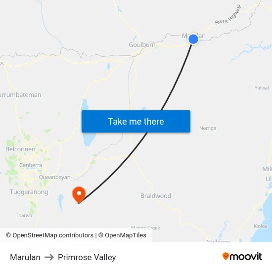 Marulan to Primrose Valley map