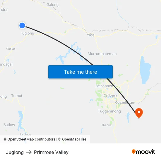 Jugiong to Primrose Valley map