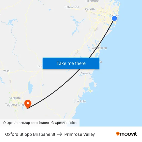Oxford St opp Brisbane St to Primrose Valley map