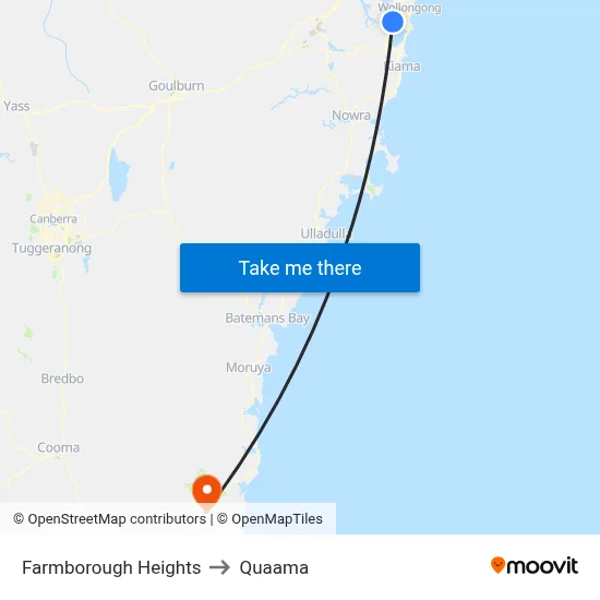 Farmborough Heights to Quaama map