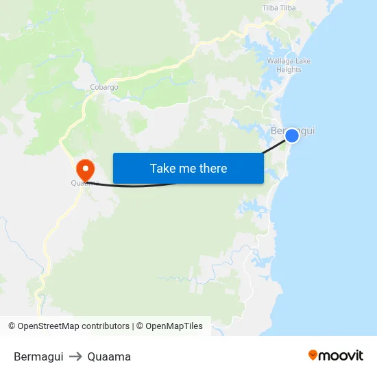 Bermagui to Quaama map