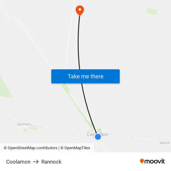 Coolamon to Rannock map
