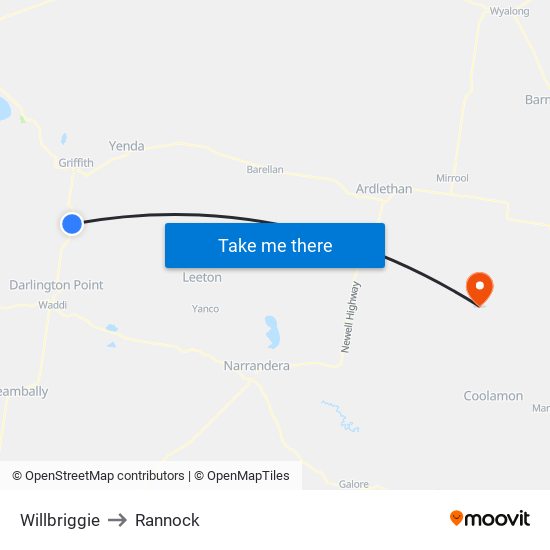 Willbriggie to Rannock map