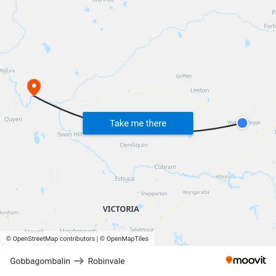 Gobbagombalin to Robinvale map