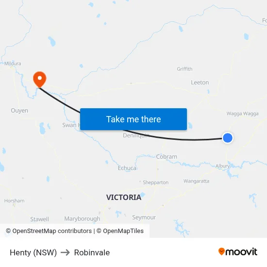 Henty (NSW) to Robinvale map