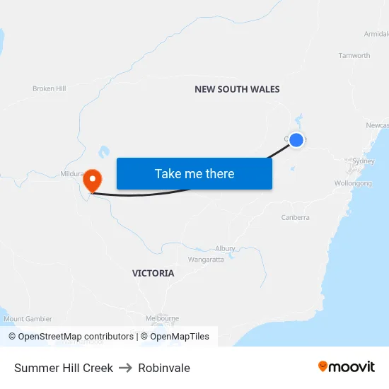 Summer Hill Creek to Robinvale map