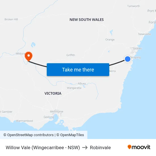 Willow Vale (Wingecarribee - NSW) to Robinvale map