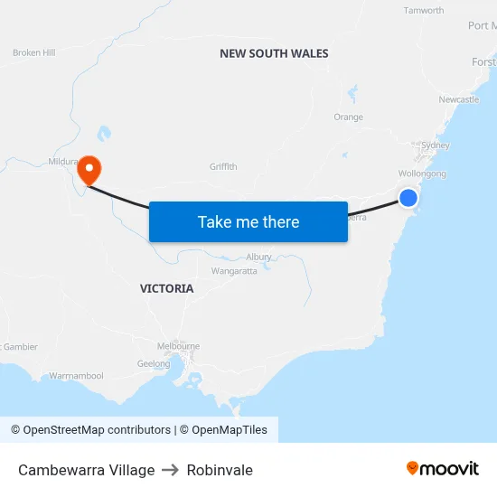 Cambewarra Village to Robinvale map