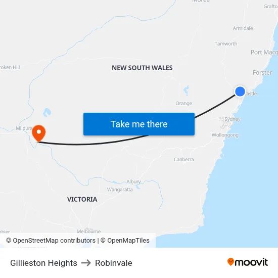 Gillieston Heights to Robinvale map