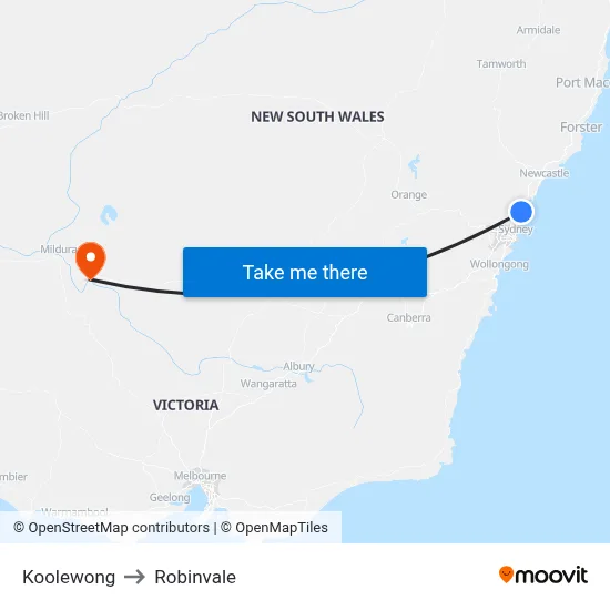 Koolewong to Robinvale map